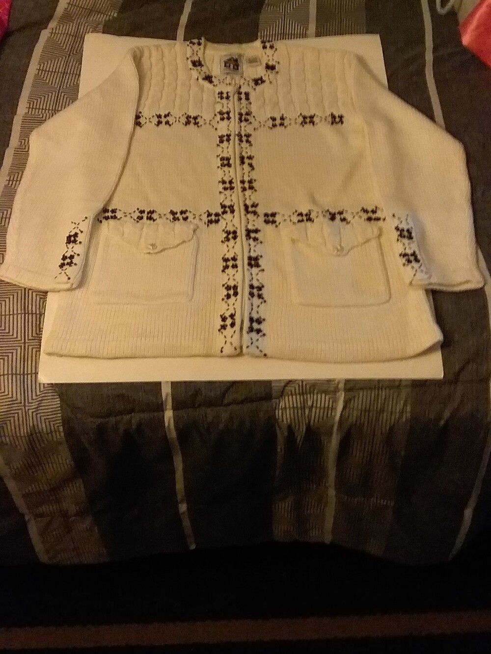 Storybook Knits Sweater "Simply Chic" Sz M Zip Up Cardigan HSN Hard to Find EUC